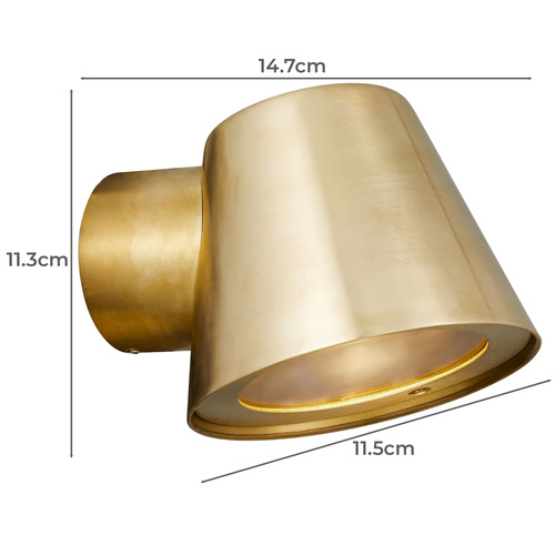 Aleria Brass Outdoor Wall Light