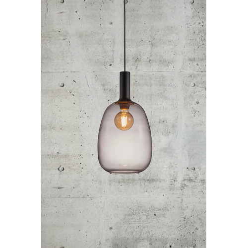 Alton 23cm Smoked Glass Pendant Light
