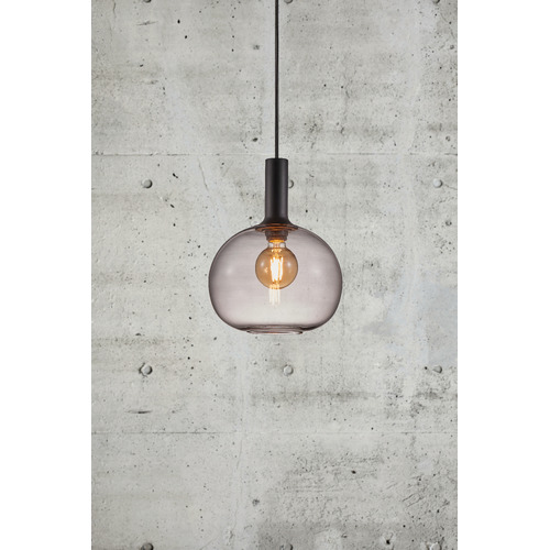 Alton 25cm Smoked Glass Pendant Light