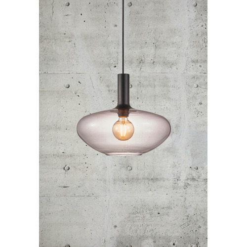 Alton 35cm Smoked Glass Pendant Light
