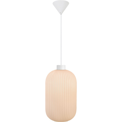 20cm White Milford Glass Pendant Light