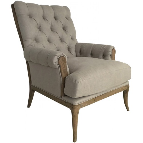 button tufted club chair