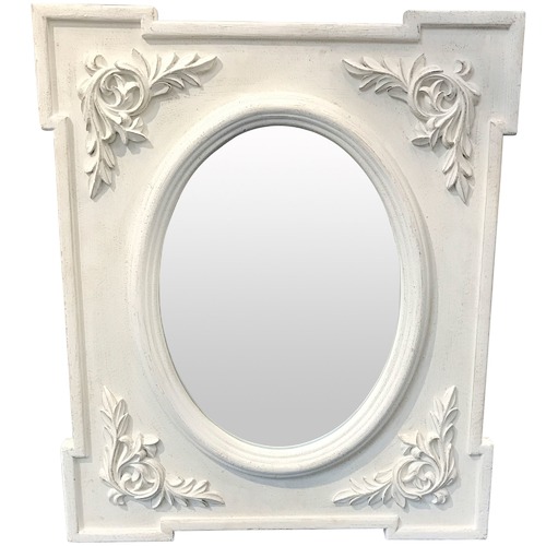 Rustic White Ornate Fl Mirror