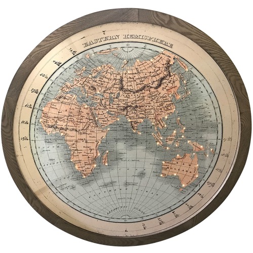 Round Light Up World Map Wall Hanging Temple And Webster