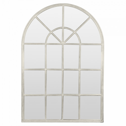 Global Gatherings White Arched Iron Wall Mirror With Panes Temple Webster - Arched Wall Mirrors Australia