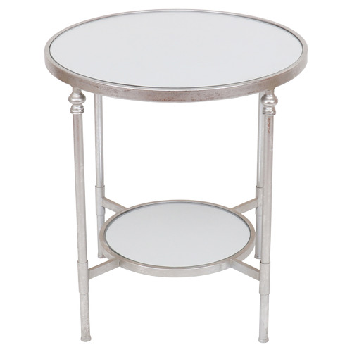 Silver Rayleigh Mirrored Side Table, Round Mirror Coffee Table Canada