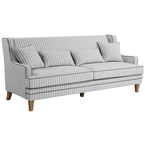 Global Gatherings Grey White Bronte Striped 3 Seater Sofa Reviews Temple Webster