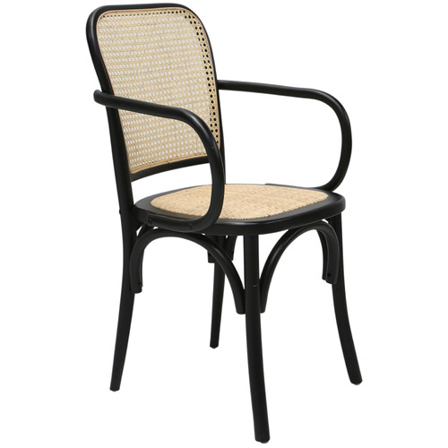 Black Cato Rattan Dining Chairs Temple & Webster