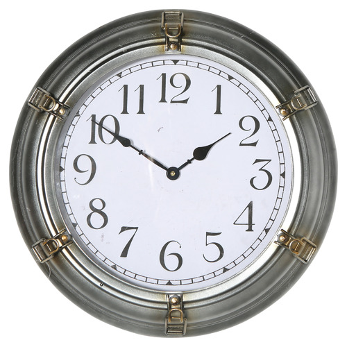Global Gatherings 43 5cm Silver Nautical Wall Clock Temple Webster - Nautical Wall Clocks Australia