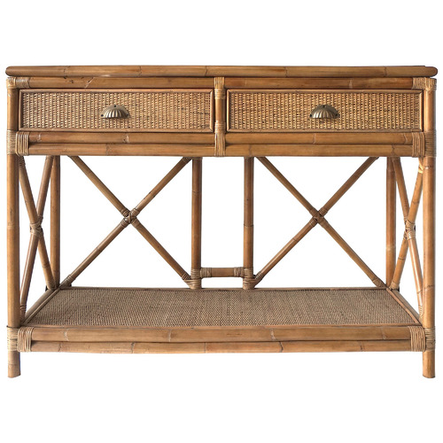 Omari 2 Drawer Rattan Console Table Temple & ster