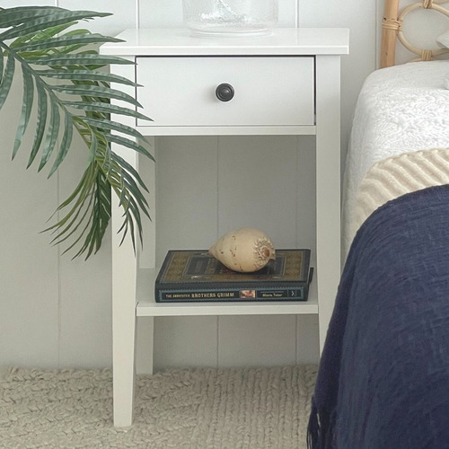 textured wood nightstand