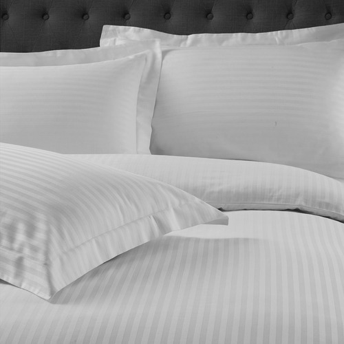 Chiswick Living White Striped Damask 1200TC Quilt Cover Set Temple