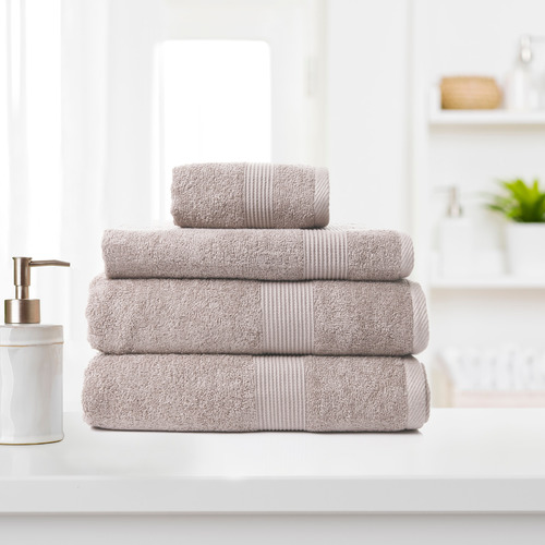 4 Piece Cotton Bamboo Bathroom Towel Set