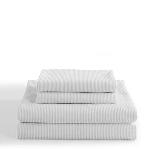 Chiswick Living White Royal Comfort Corduroy Velvet Quilt Cover Set