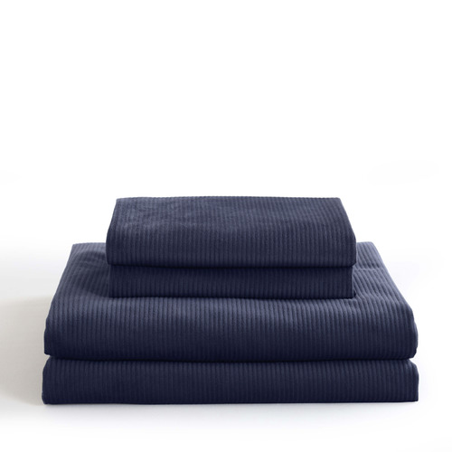 Chiswick Living Navy Royal Comfort Corduroy Velvet Quilt Cover Set