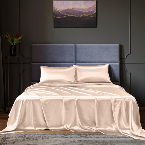 Chiswick Living Cicero Satin Sheet Set | Temple & Webster