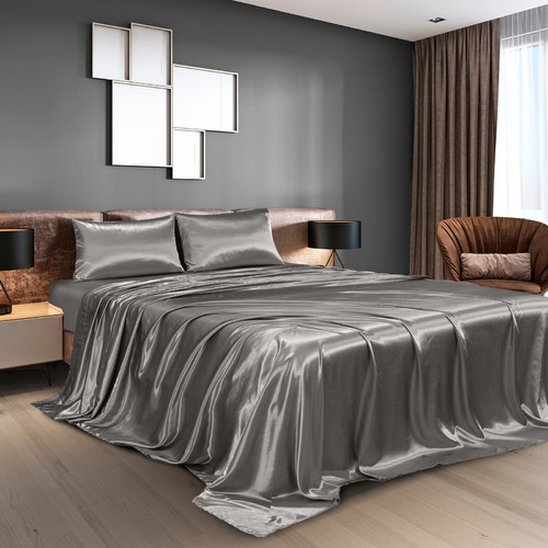 Chiswick Living Cicero Satin Sheet Set | Temple & Webster