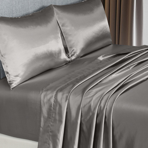 Chiswick Living Cicero Satin Sheet Set | Temple & Webster