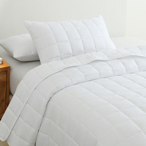 Chiswick Living White Microfibre Coverlet Set | Temple & Webster