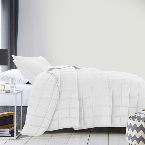 Chiswick Living White Microfibre Coverlet Set Temple & ster