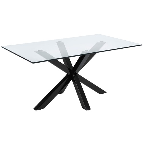 Linea Furniture Clear Weiss Glass Dining Table