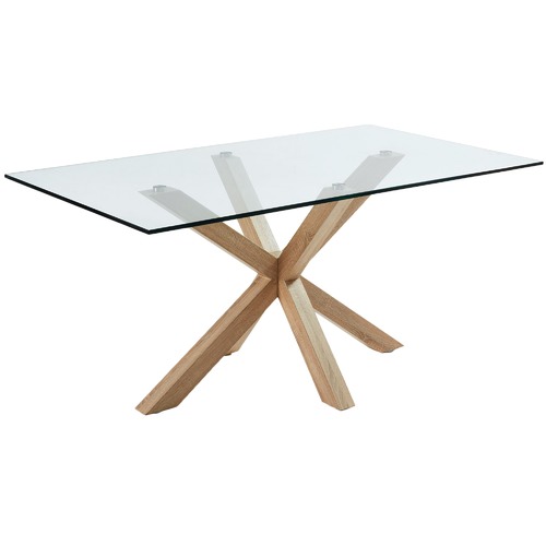 Linea Furniture Clear Weiss Glass Dining Table