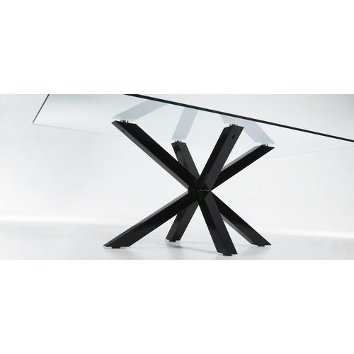 Linea Furniture Clear Weiss Glass Dining Table