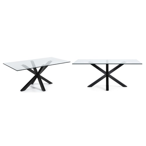 Linea Furniture Clear Weiss Glass Dining Table