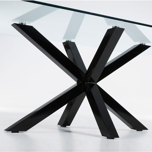 Linea Furniture Clear Weiss Glass Dining Table