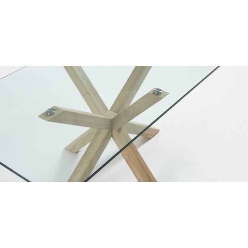 Linea Furniture Clear Weiss Glass Dining Table