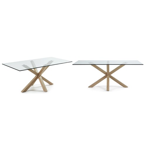 Linea Furniture Clear Weiss Glass Dining Table