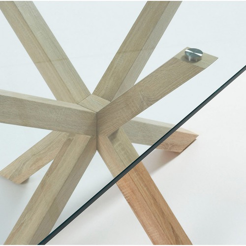 Linea Furniture Clear Weiss Glass Dining Table