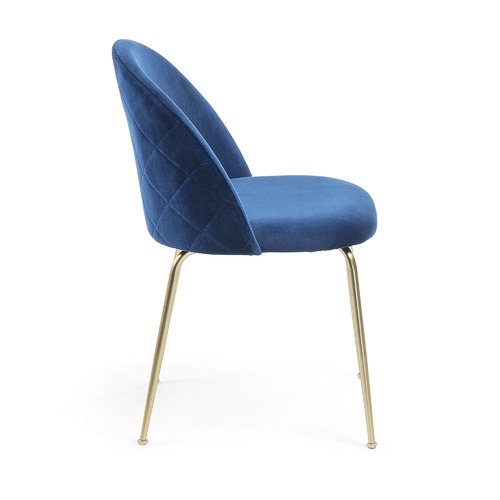 Linea Furniture Colette Gold Leg Velvet Dining Chair | Temple & Webster