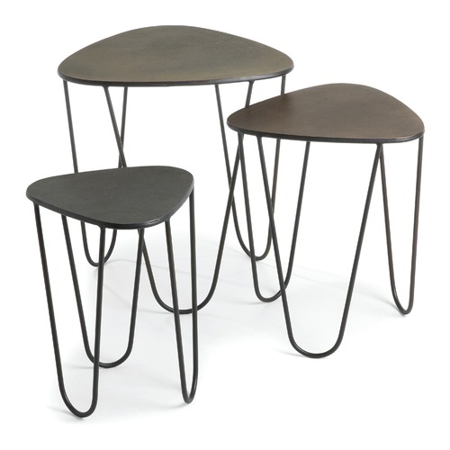 3 Piece Triangular Side Table Set