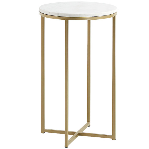 Luxe Lara Metal & Marble Side Table