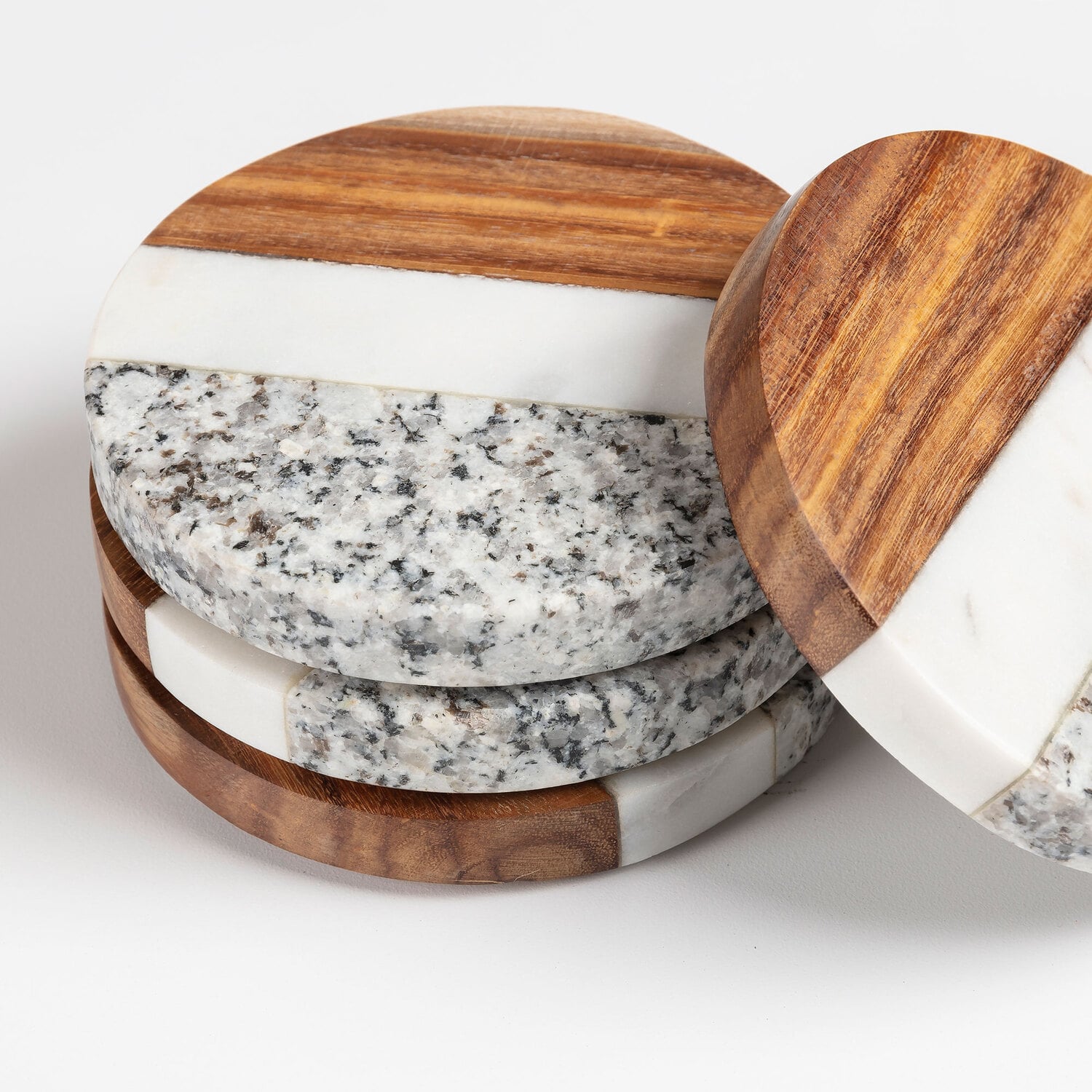 Shereen Marble & Wood Coasters