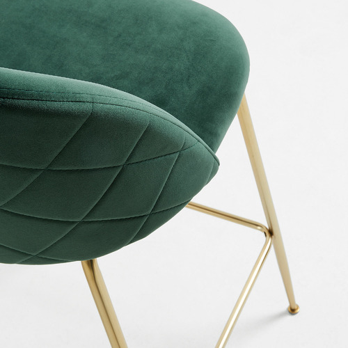 65cm Colette Gold Leg Velvet Barstools