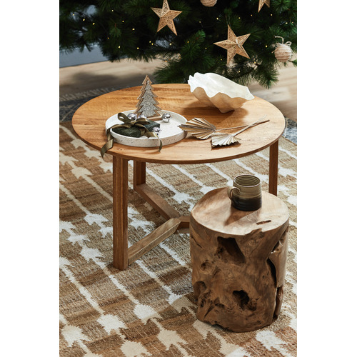 Temple & Webster Clover Mango Wood Side Table