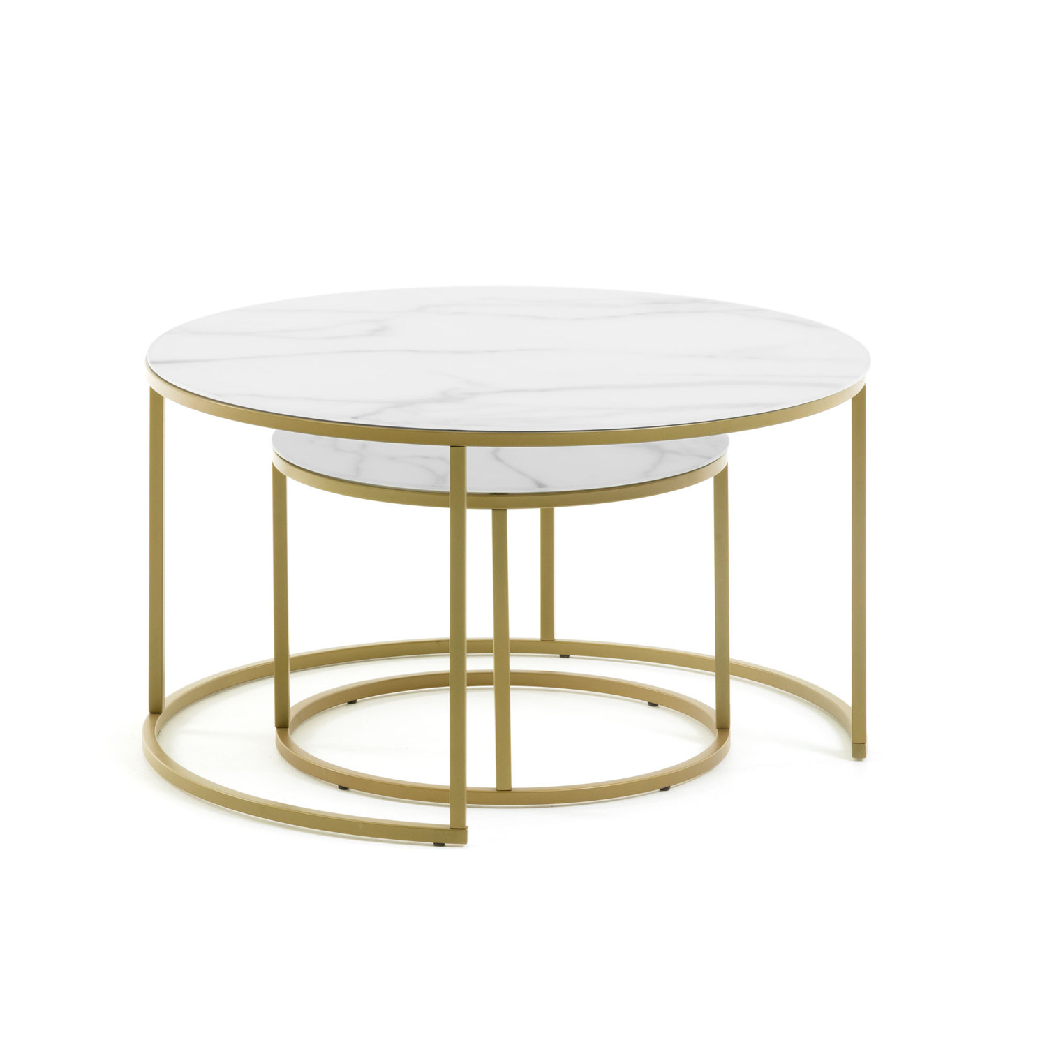 2 Piece Torlef Faux Marble Nesting Side Table Set