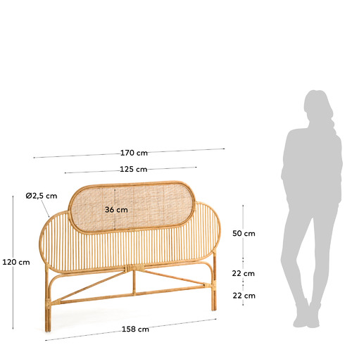 Linea Furniture Natural Salvio Bamboo & Rattan Queen Bedhead & Reviews