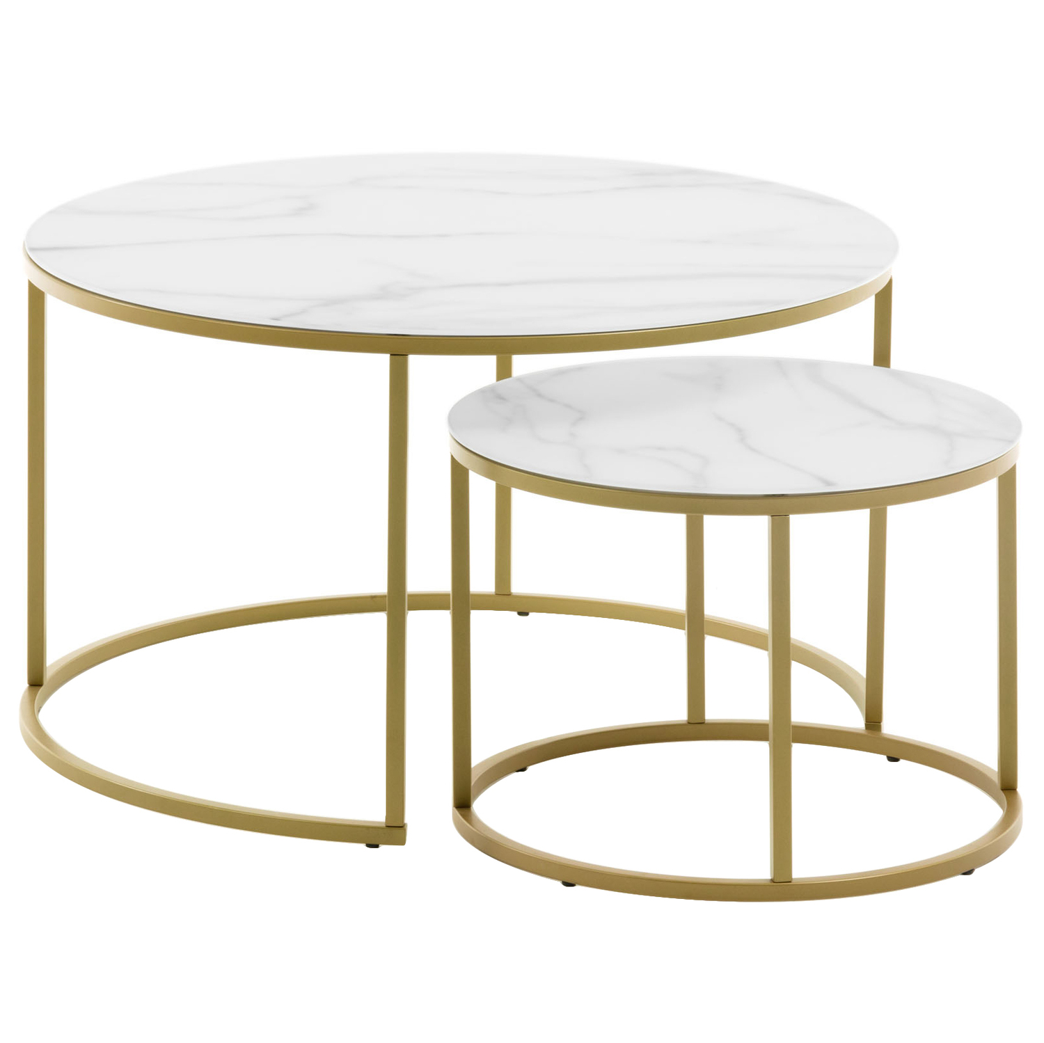 2 Piece Torlef Faux Marble Nesting Side Table Set