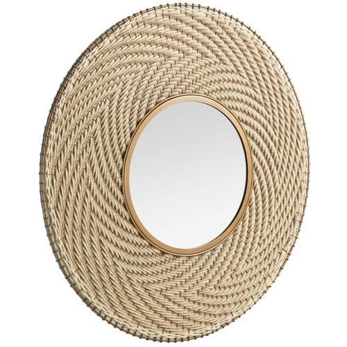 Linea Furniture Natural Ismael Metal, Mirror With Rope Around It