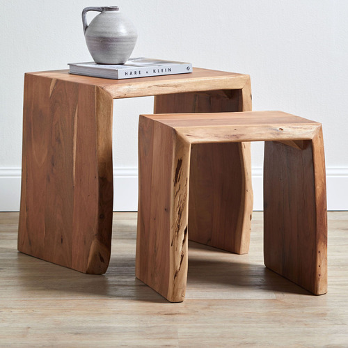 Nesting Tables Linea Furniture 2 Piece Teo Wood Nesting Tables Set | Temple & Webster