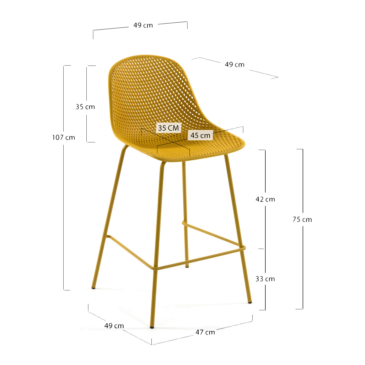 75cm Gertrude Metal & Plastic Outdoor Barstools
