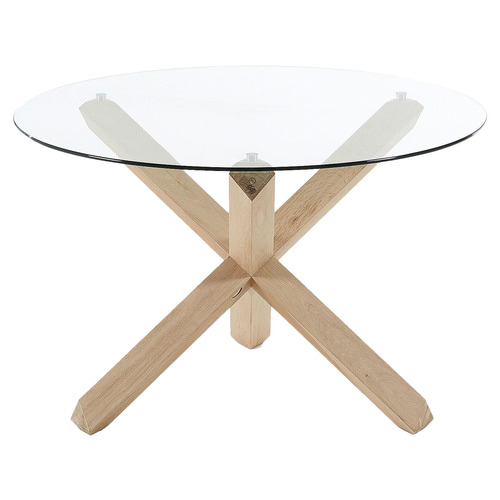 glass round pedestal dining table