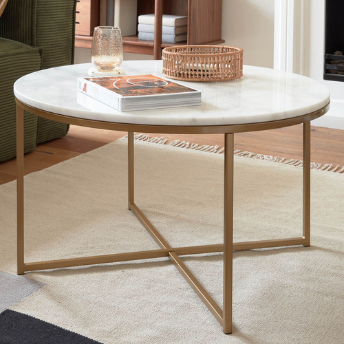 Linea Furniture Luxe Lara Metal & Marble Coffee Table | Temple & Webster