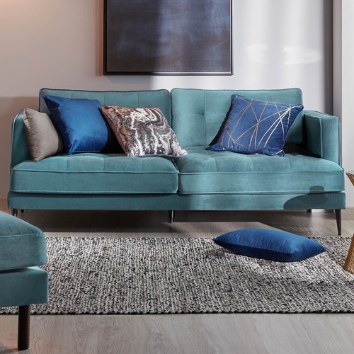 Teal deals velvet settee