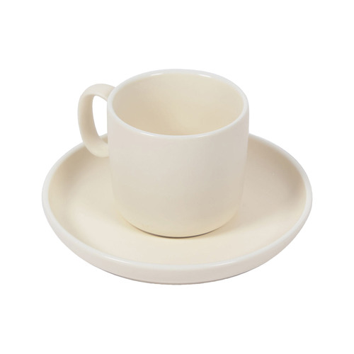 Beige Selena 80ml Ceramic Espresso Cup & Saucer