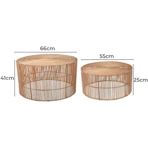 2 Piece Ivo Rattan Coffee Table Set