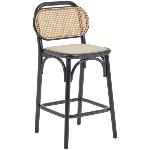 65cm Soleil Elm Wood & Rattan Barstool